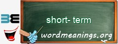 WordMeaning blackboard for short-term